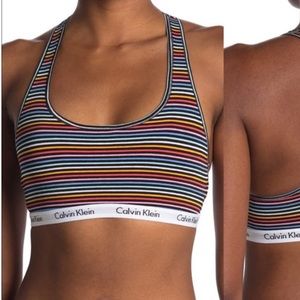 Calvin Klein Rainbow Striped Cotton Bralette